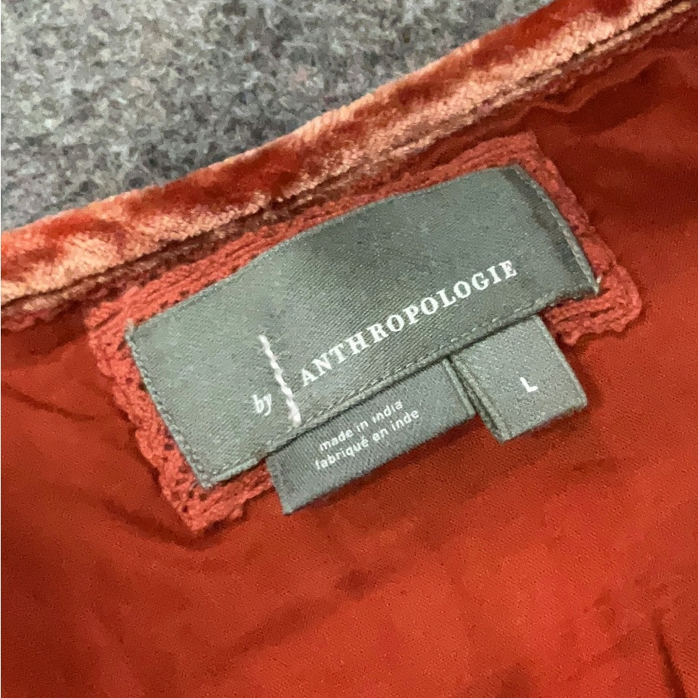 Anthropologie The Somerset Velvet Edition Maxi Dress - orange, red brown - Picture 5 of 5